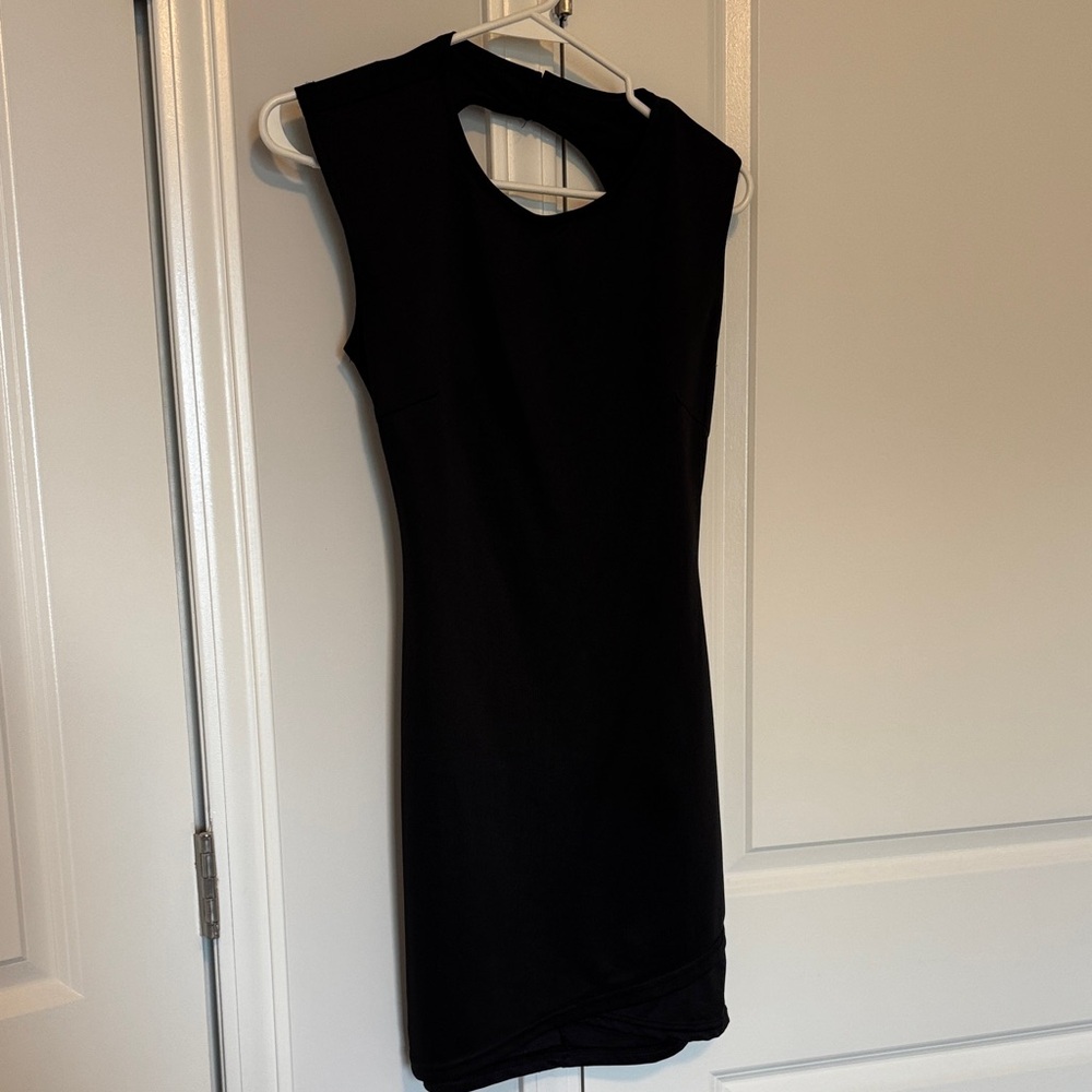Classic Black Sleeveless Cutout Back Dress
